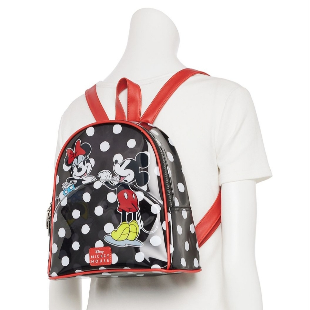 NWT!  Disney Mickey and Minnie Mouse Polka Dot Mini Backpack - Picture 4 of 5